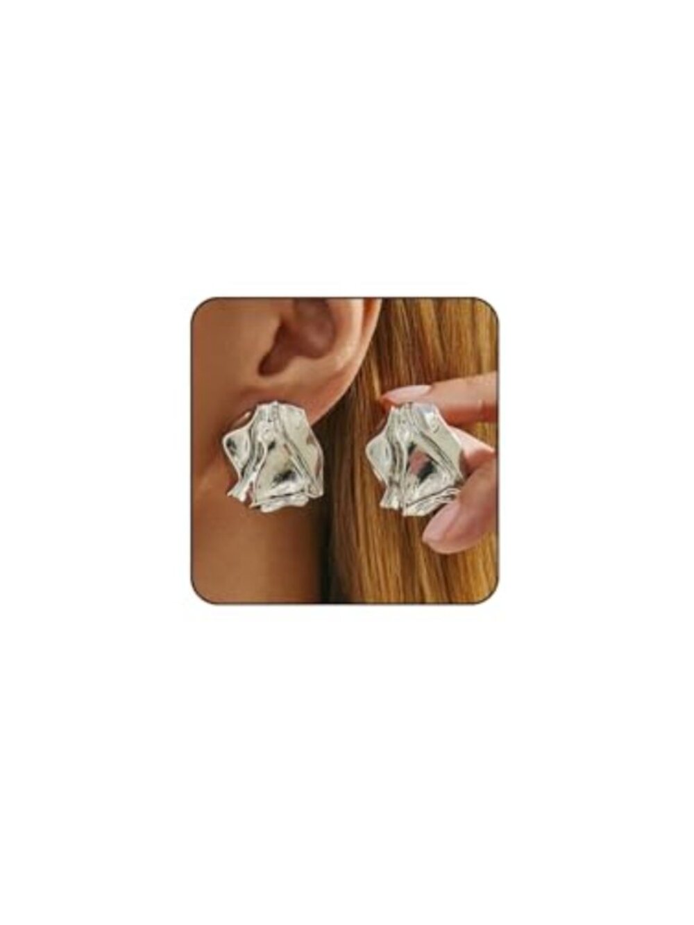 Chunky Gold Plated Hammered Statement Earrings Irregular Geometric Drop
